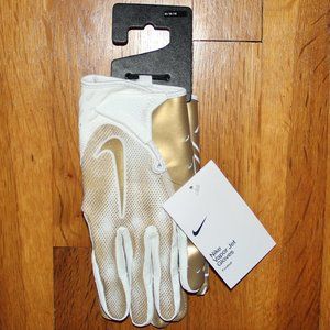 Nike Vapor Jet 7.0 Football Receiver Gloves Mens M White Gold Skill